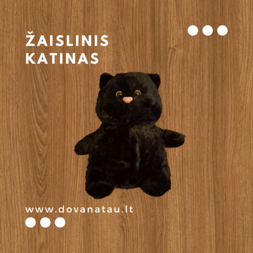 Žaislinis katinas - juodas