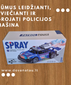 Dūmus leidžianti policijos mašina