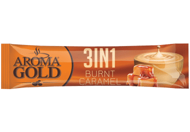 Aroma Gold 3in1 skrudintos karamelės skonio kavos gėrimas 17 g – tirpi kava su karamelės aromatu