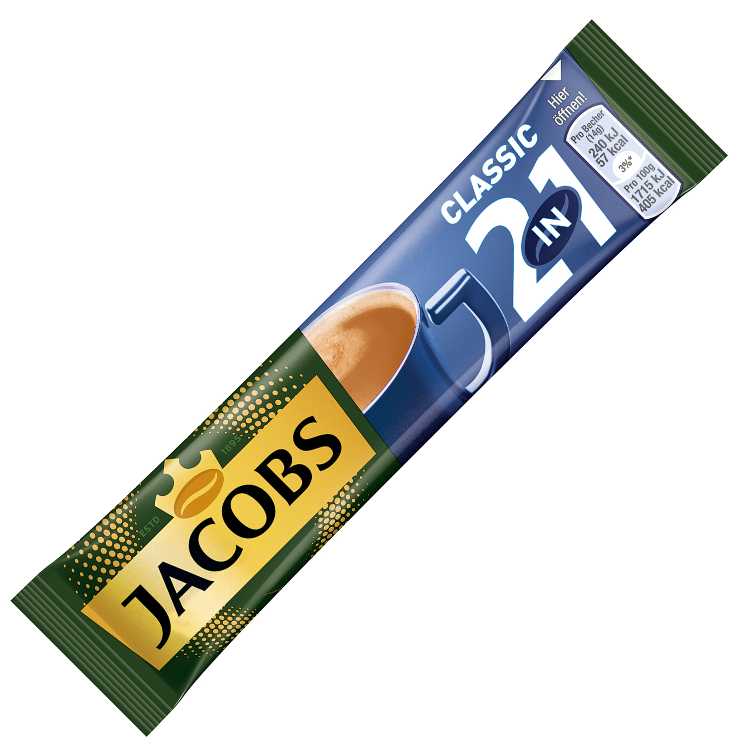 Jacobs 2in1 tirpios kavos gėrimas 12,4 g pakuotė