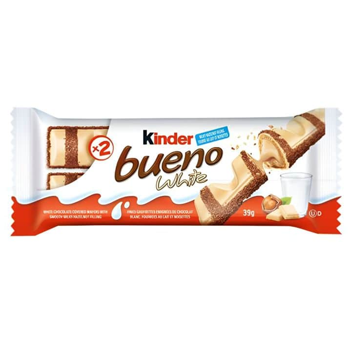 Kinder Bueno White batonėlis 39 g pakuotė
