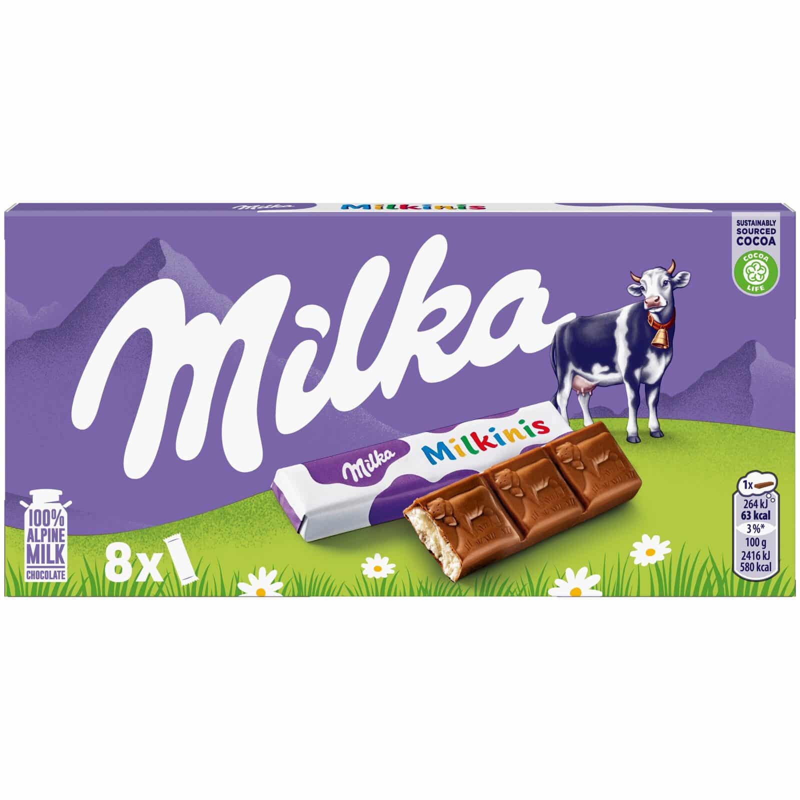 Milka Milkinis pieniniai šokoladukai 87,5 g pakuotė