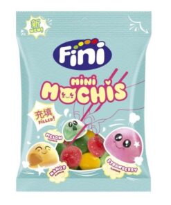 FINI Mini Mochis 90 g – minkšti vaisiniai guminukai japoniško stiliaus pakuotėje iš Ispanijos