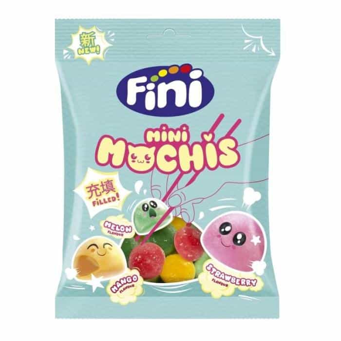 FINI Mini Mochis 90 g – minkšti vaisiniai guminukai japoniško stiliaus pakuotėje iš Ispanijos