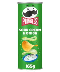 Pringles grietinės ir svogūnų skonio traškučiai 165 g pakuotė