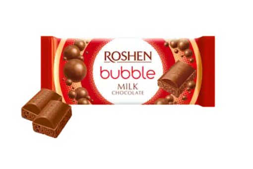 Roshen Aerated pieninis šokoladas 80 g pakuotė