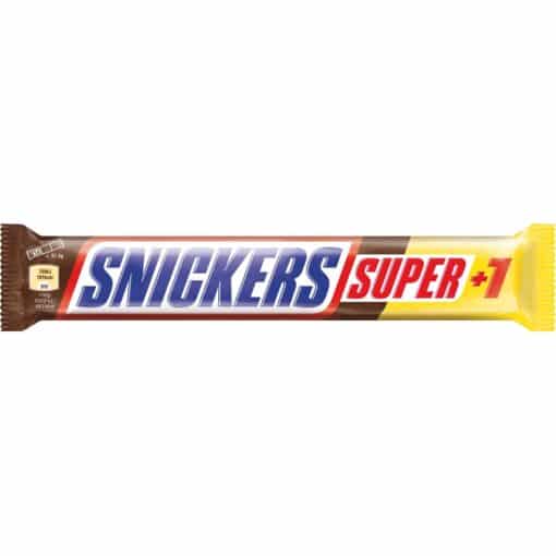 Snickers Super +1 šokoladinis batonėlis 112,5 g pakuotė