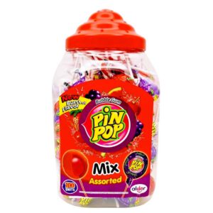 Čiulpinukai Pin Pop Mix Assorted – vaisiniai čiulpinukai su kramtomąja guma