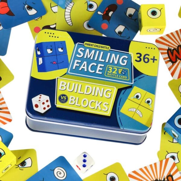 Kūrybinis vaikų galvosūkis su veidų dėliojimo kaladėlėmis.