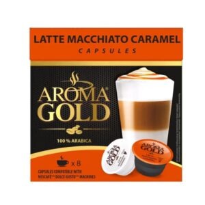 Kavos kapsulės AROMA GOLD LATTE MACCHIATO CARAMEL, 180 g