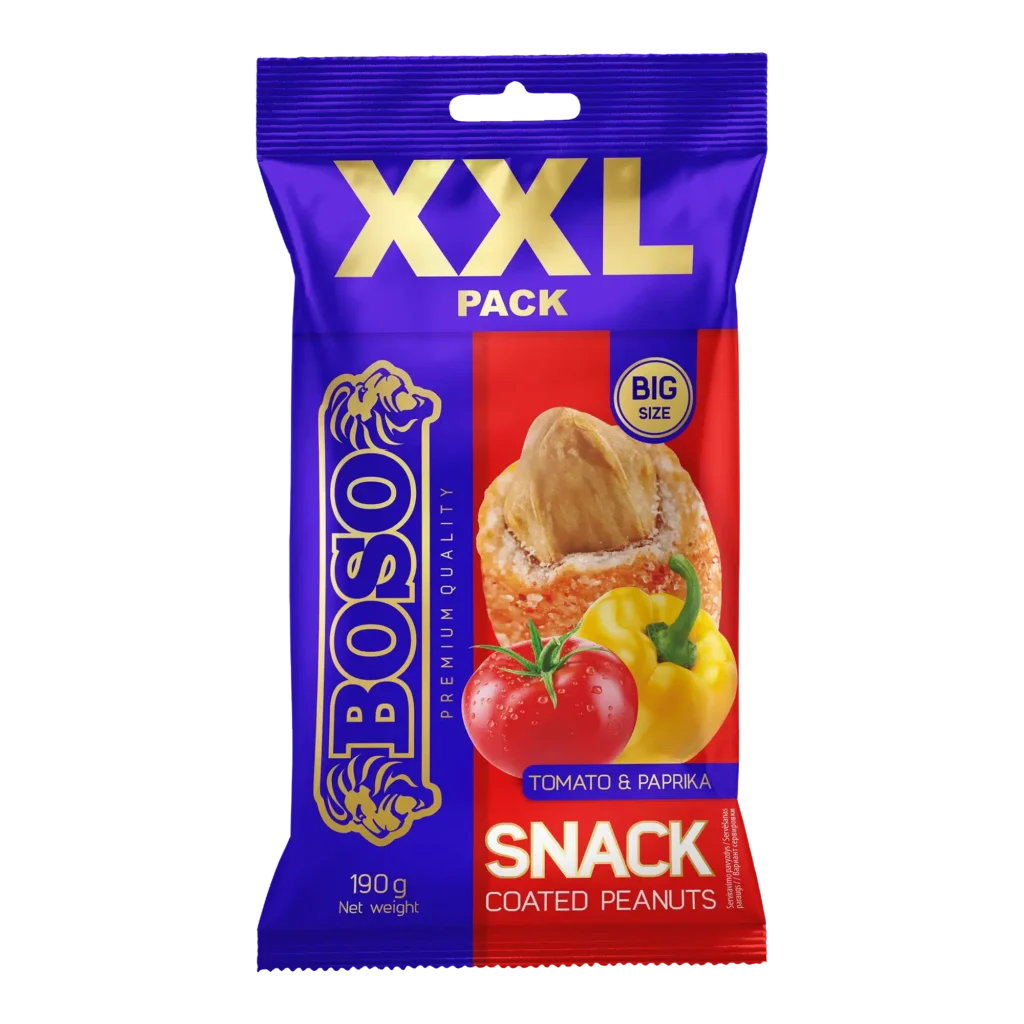 ŽEMĖS RIEŠUTAI POMIDORŲ IR PAPRIKŲ SKONIO APVALKALE, 190 G