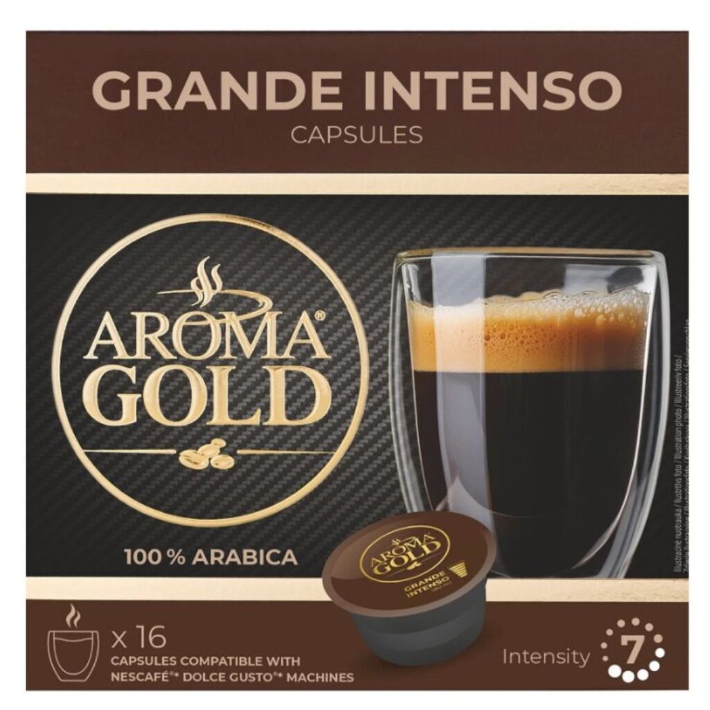 Kavos kapsulės AROMA GOLD GRANDE INTENSO, 128 g
