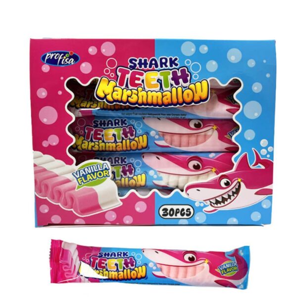 Marshmallow zefyrai Shark Teeth ryklių dantų formos