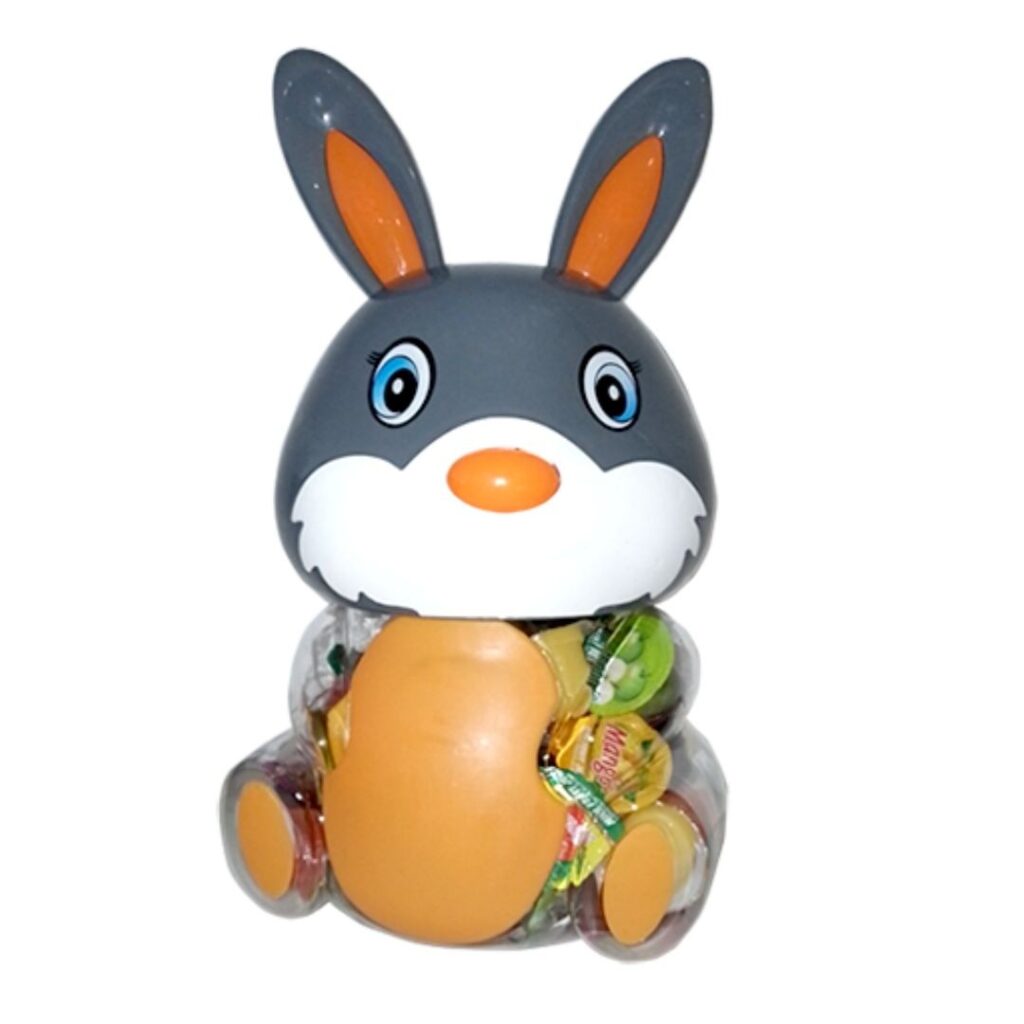 Želiniai saldainiai Jelly Cup Rabbit 100 vnt. su taupykle