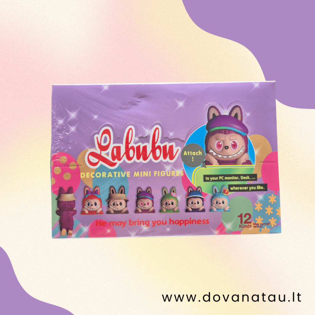 Labubu stiliaus figūrėlė telefonui arba kompiuteriui