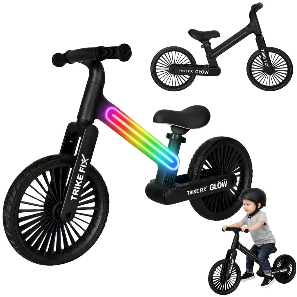 Trike Fix Glow LED balansinis dviratis juodas