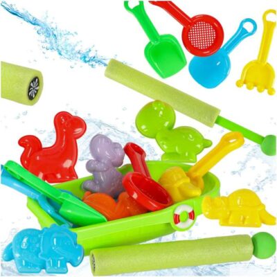 smėlio žaislų rinkinys su laivu ir formelėmis 12 dalių