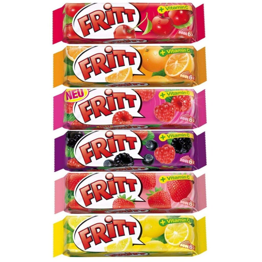 FRITT kramtomieji saldainiai juostelės 70 g – atsitiktinis skonis