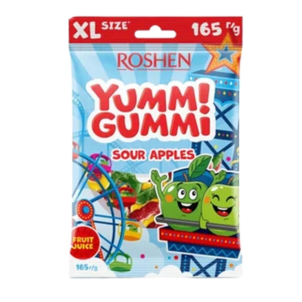 Yummi Gummi Sour Apples Roshen guminukai 165 g
