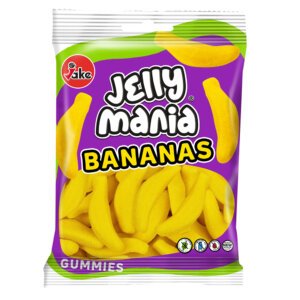 Guminukai JELLY MANIA Bananai su bananų skoniu, 100 g