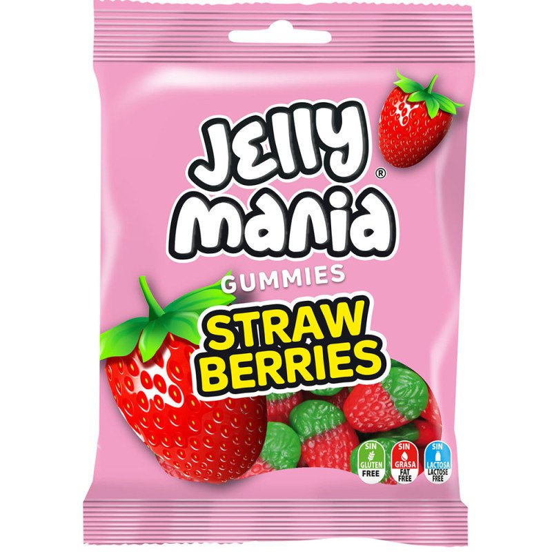Guminukai JELLY MANIA su braškių skoniu, 100 g